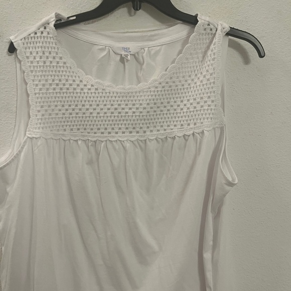 Time and Tru White Crochet Sleeveless Top | Women’s Plus 2X - Picture 11 of 15